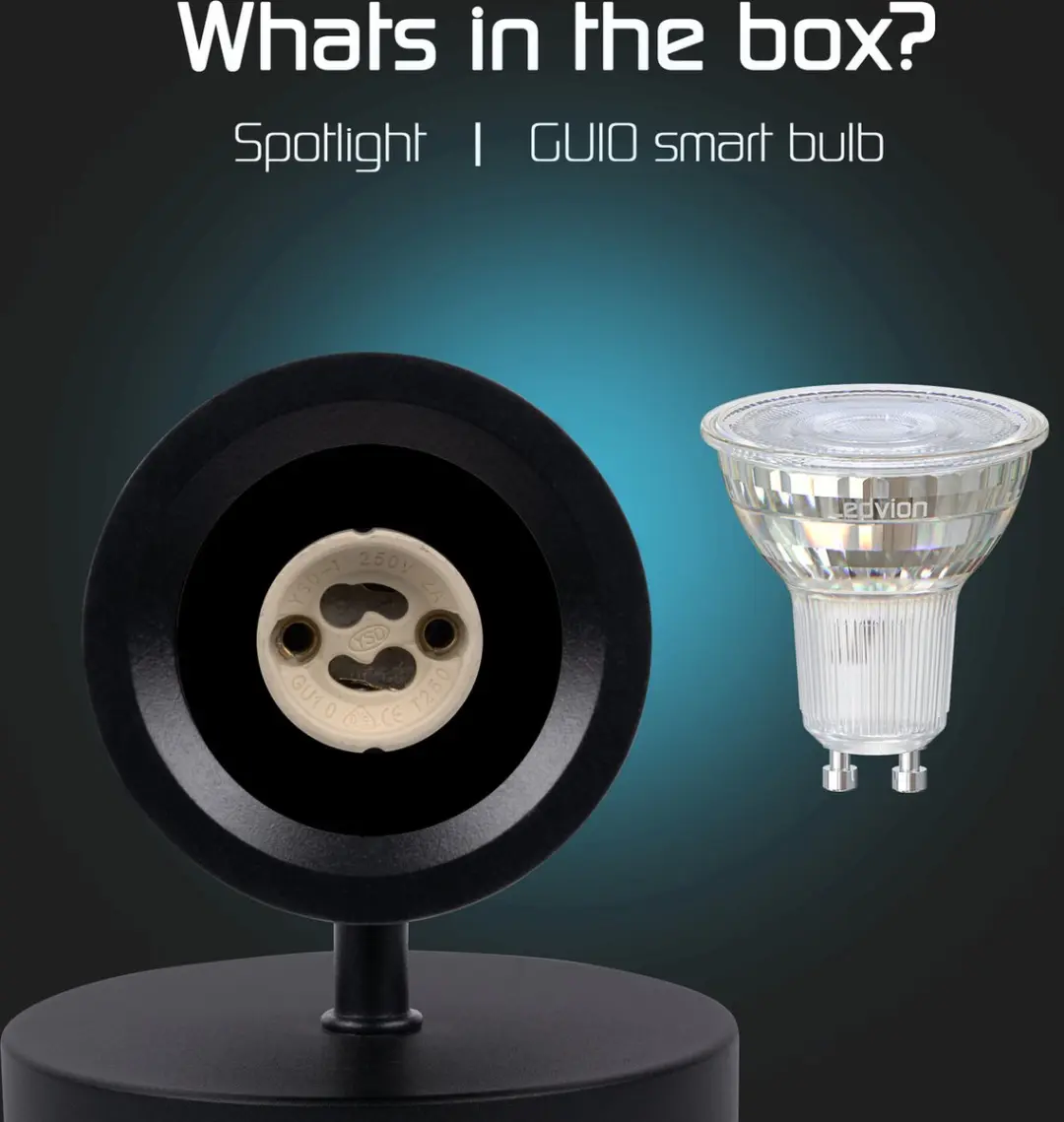 LEDVION SMART LED Plafondspot 4.9W RGB+CCT GU10 - Zwart