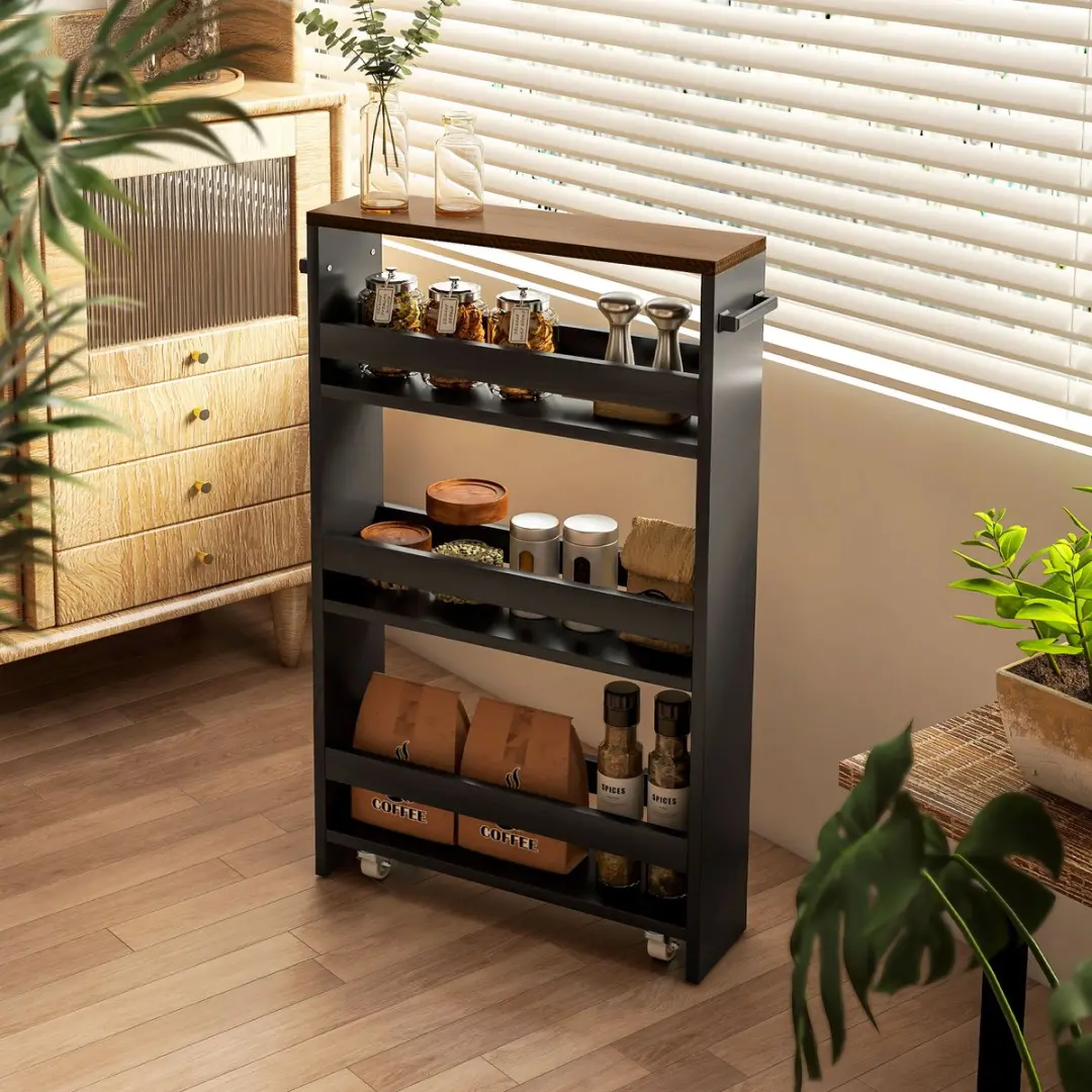 Homcom Gereedschapswagen MDF 51,5x13x80cm - Zwart