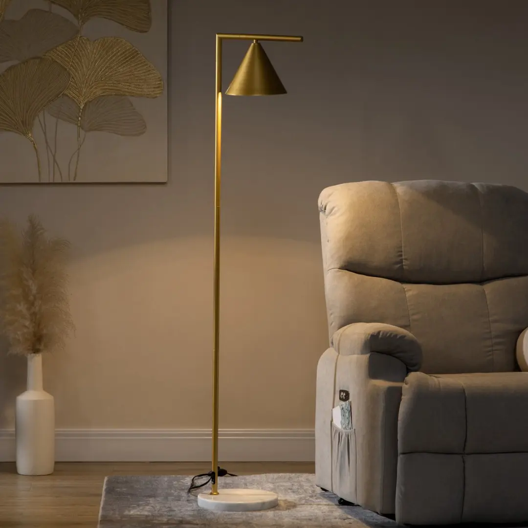 Homcom Staande Lamp 40W - 153cm - Goud