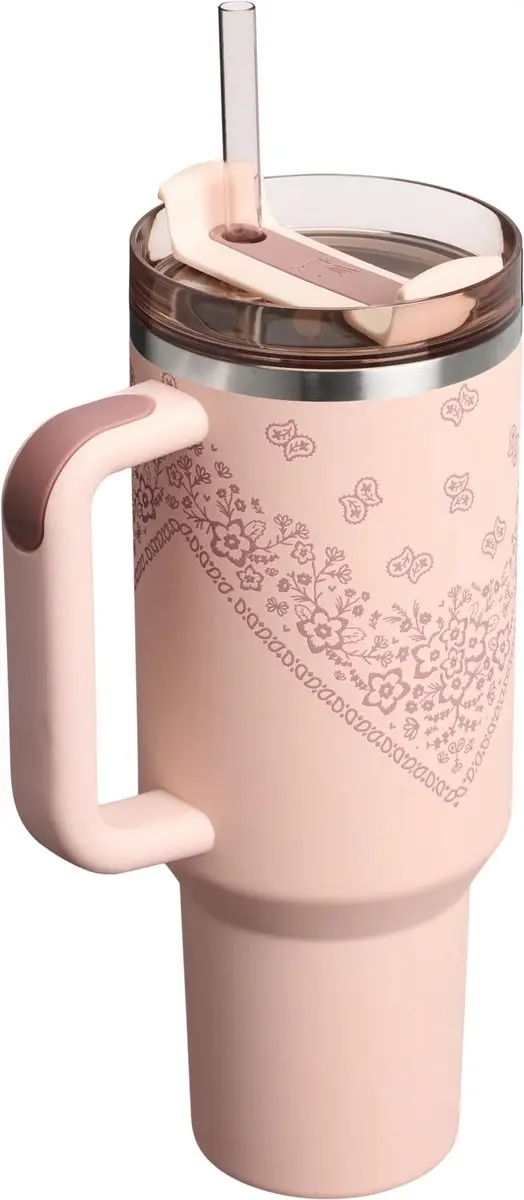Stanley Quencher H2.0 Flowstate PSLYPNK Tumbler 1.2L - Conch Floral