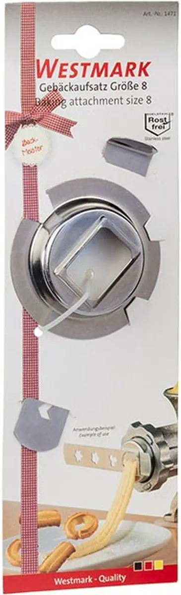 Westmark Opzetstuk Koekjes 2-delig - Vleesmolen Accessoire - Zilver