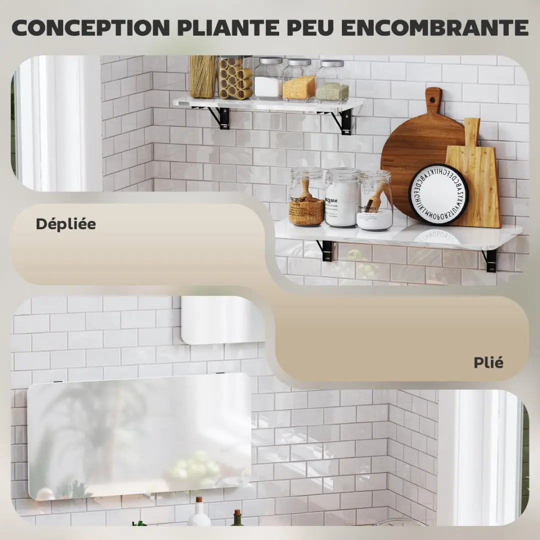 Homcom Keukenpotrek MDF 80x40x16,5cm - Wit