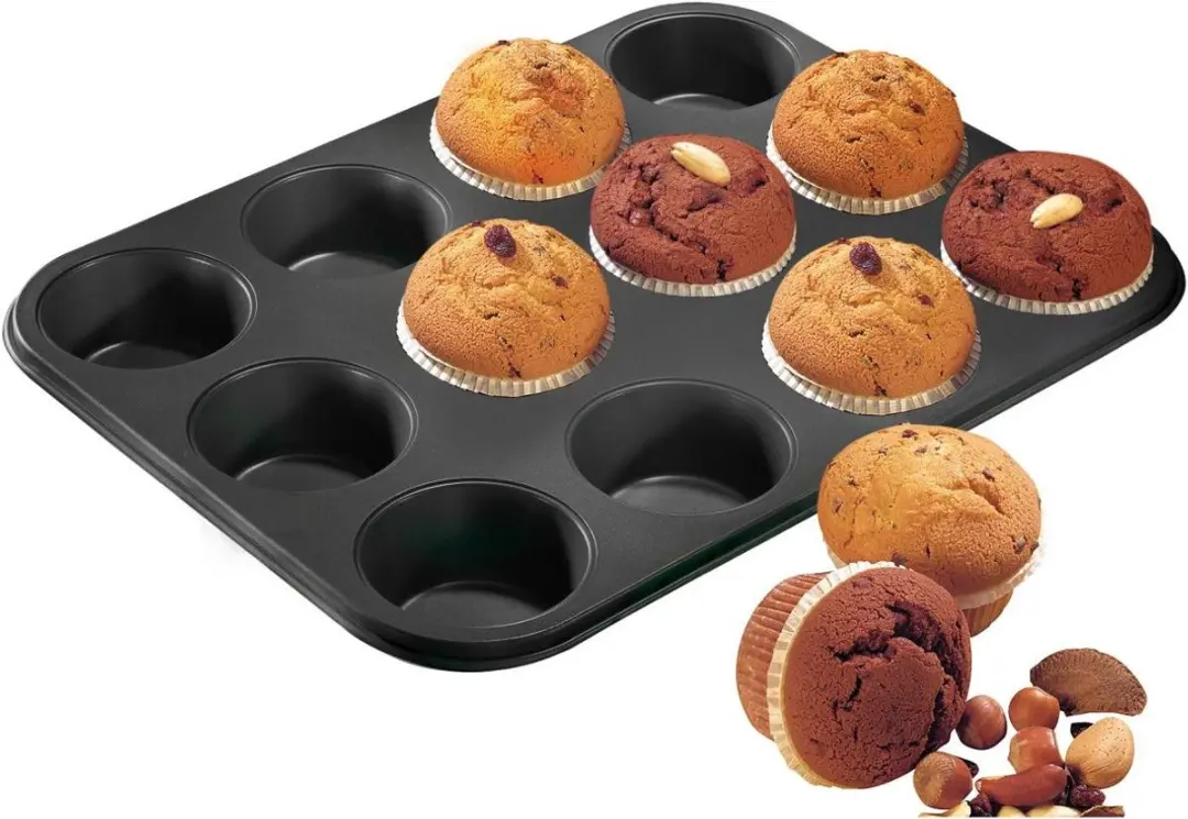 Zenker Muffinvorm 12 Holtes 38x26cm - Zwart