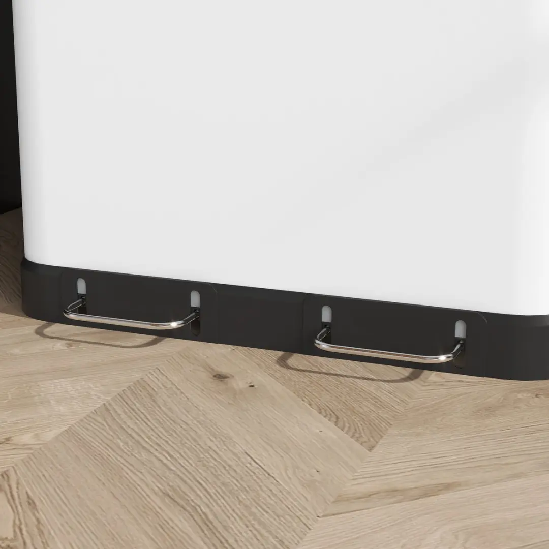 Homcom Prullenbak 60L Metaal - 48,8x39,5x67cm Wit