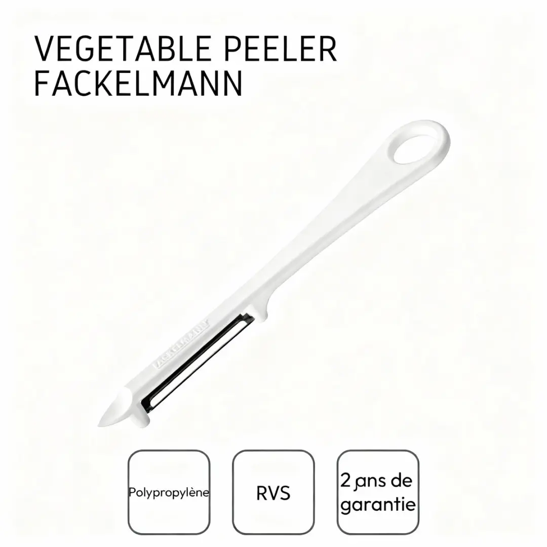 Fackelmann Groenteschiller 16,5cm - Links/Rechts - Wit/Zwart