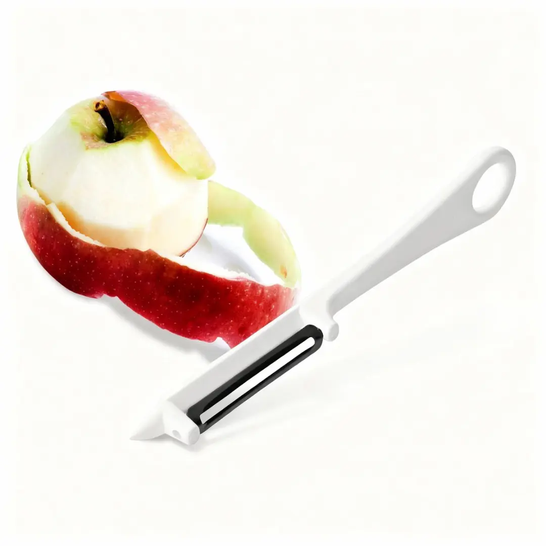 Fackelmann Groenteschiller 16,5cm - Links/Rechts - Wit/Zwart