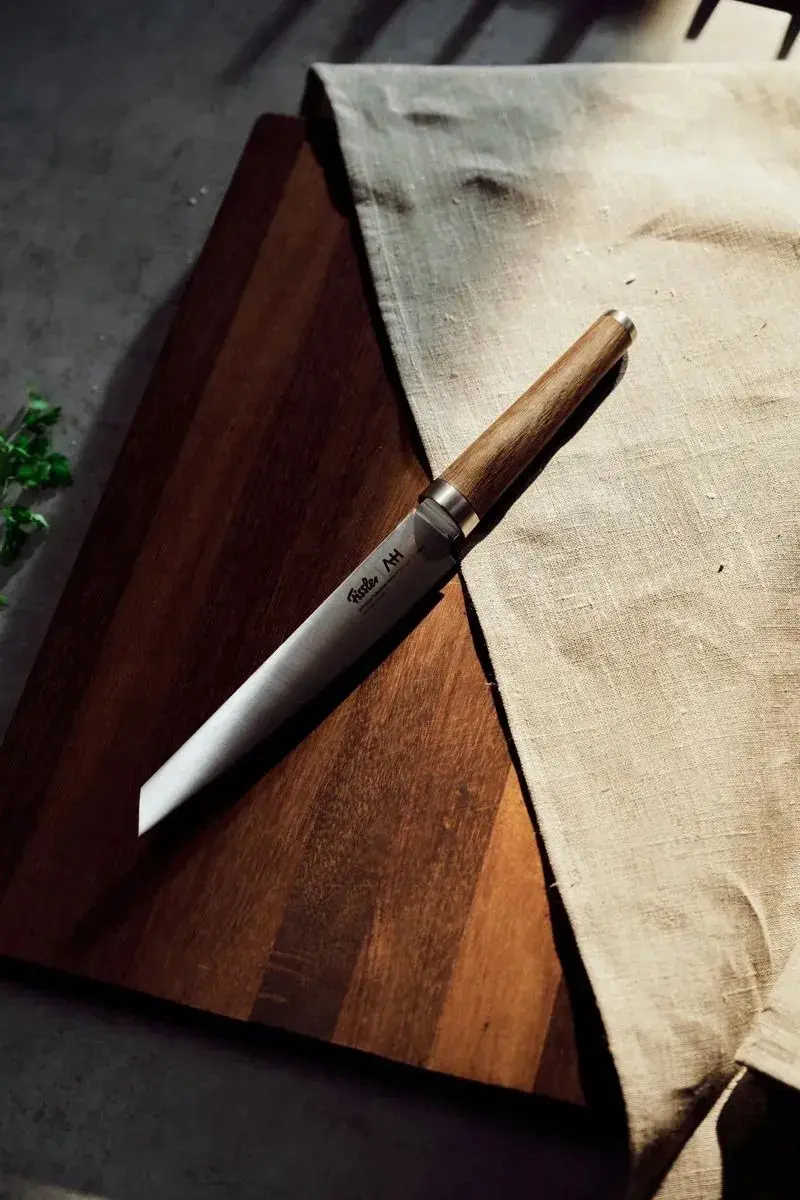 Fissler PrimeCut Vleesmes 18cm - RVS HRC 60 - Eikenhouten handvat