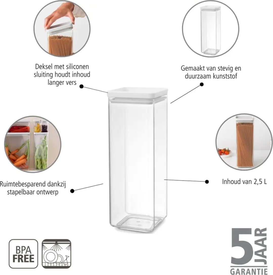 Brabantia Tasty+ Voorraadbus 122545 - 2.5L - Light Grey