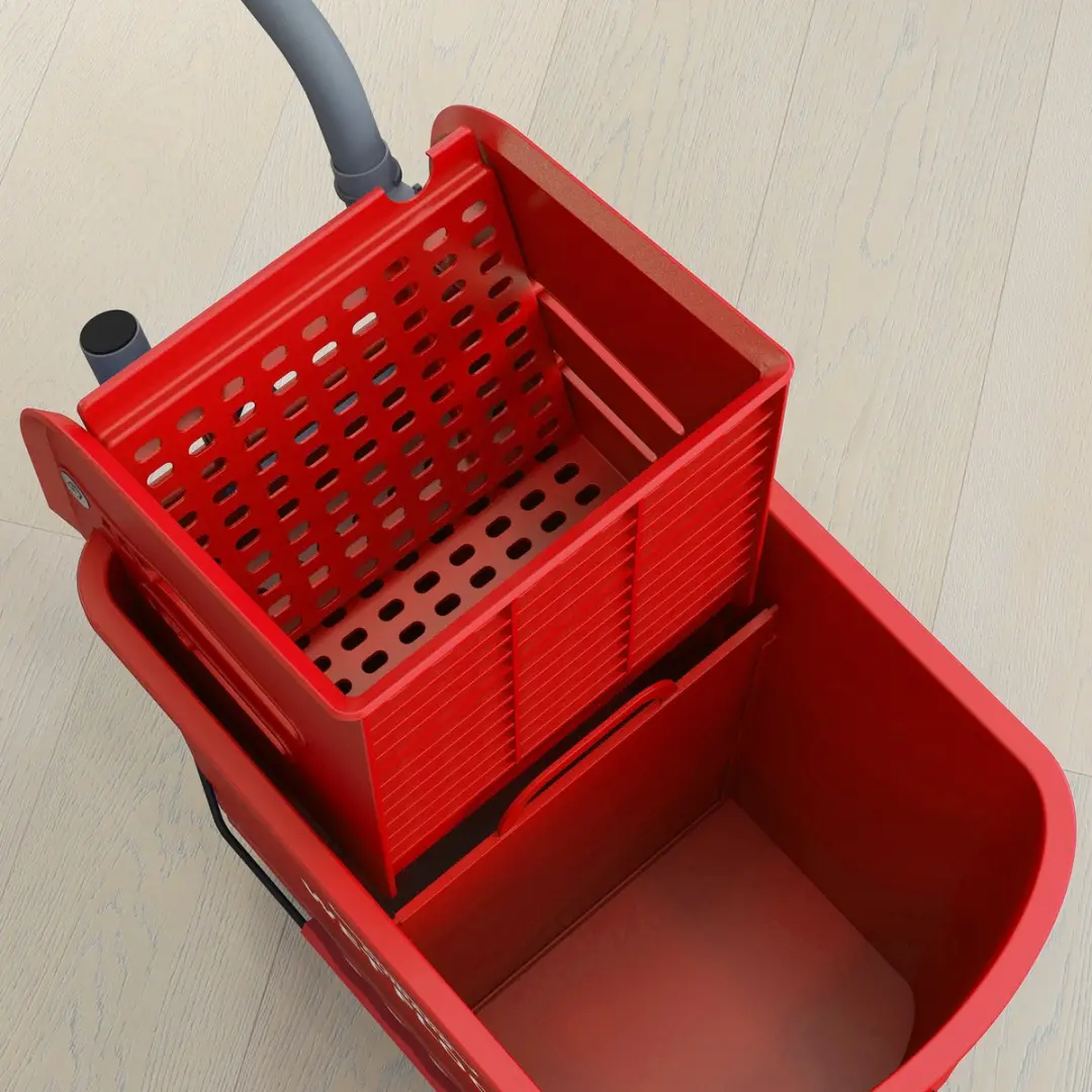 Homcom Dweil-emmer met wringer 20L - Rood