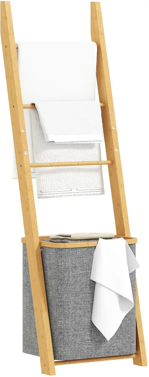 Homcom Bamboe Badkamerrek 43x35x133cm