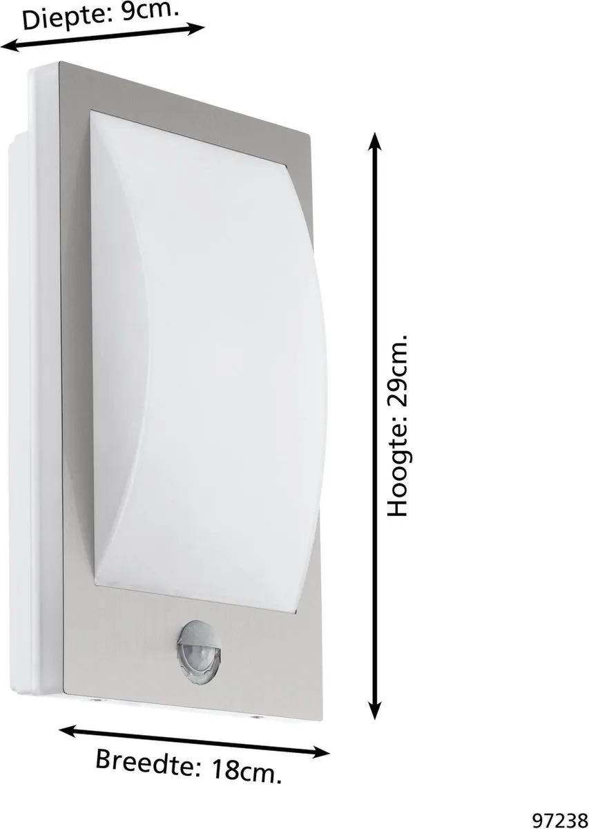 Eglo Verres Wandlamp E27 IP44 - RVS/Wit - afbeelding 6 van 6