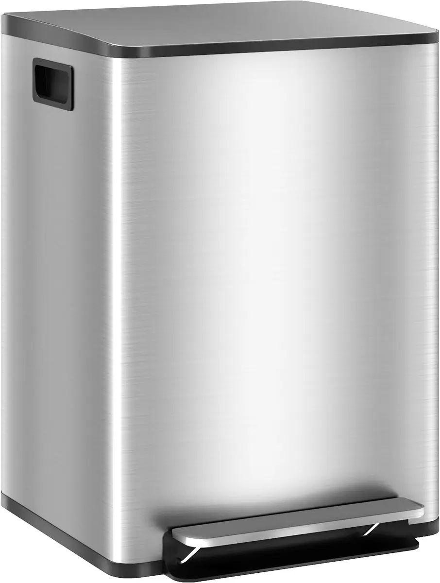Homcom Roestvrijstalen Prullenbak 40L