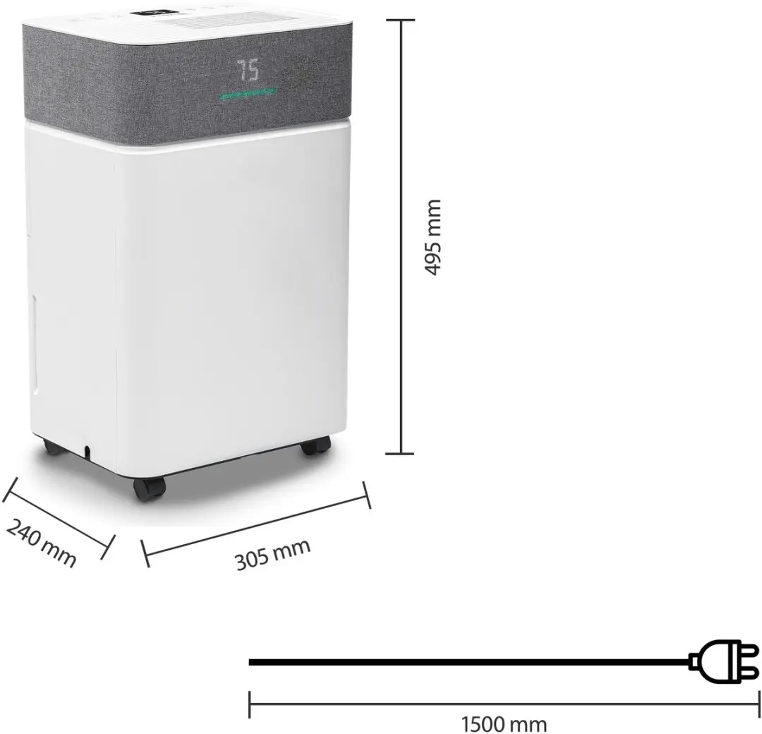 Trotec TTK 63 E WiFi Luchtontvochtiger 20L - 45m² Wit