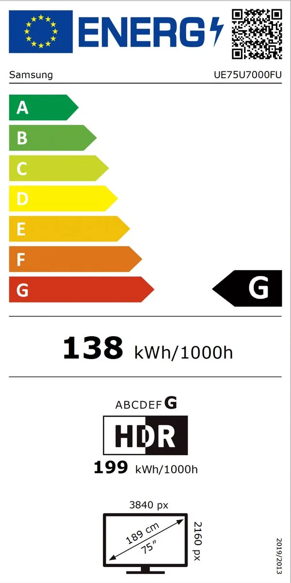 Samsung UE75U7000F 75 Inch 4K LED TV - Zwart