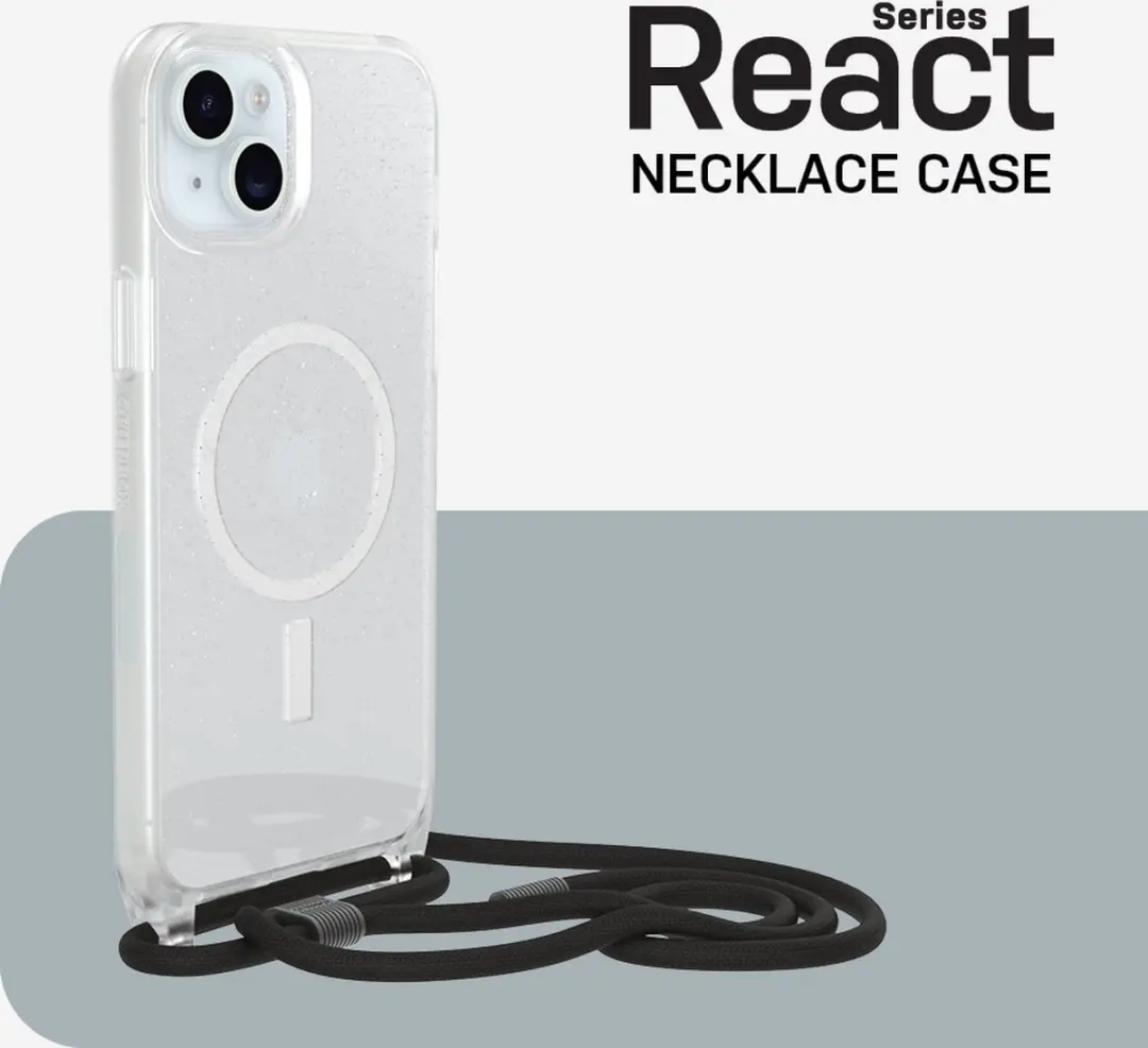 OtterBox React Necklace iPhone 15 Plus Hoesje - 77-93583 - Transparant
