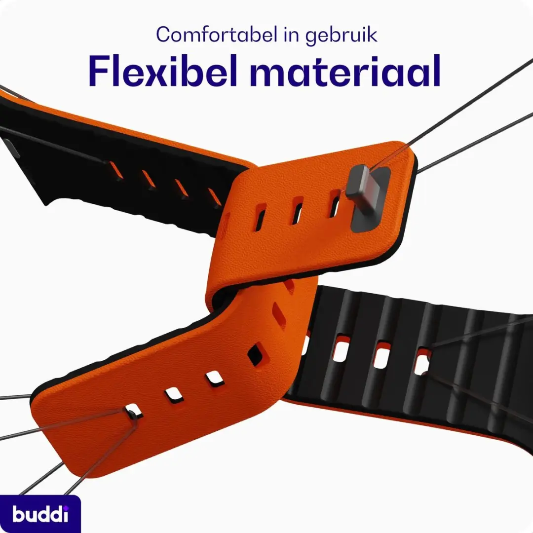 Buddi Luno Magnetisch Apple Watch Bandje 49/45/44mm - Oranje