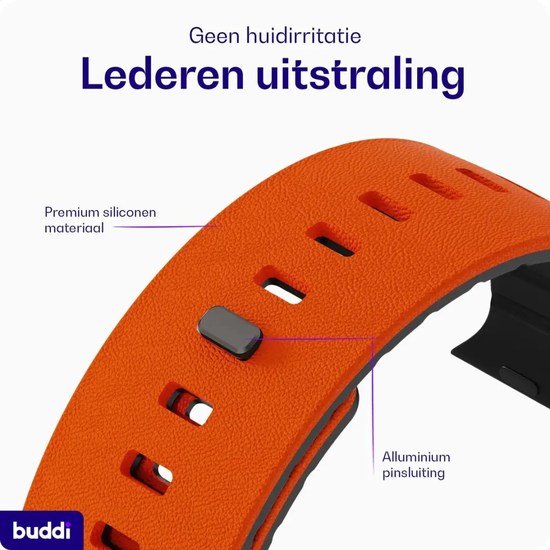Buddi Luno Magnetisch Apple Watch Bandje 49/45/44mm - Oranje