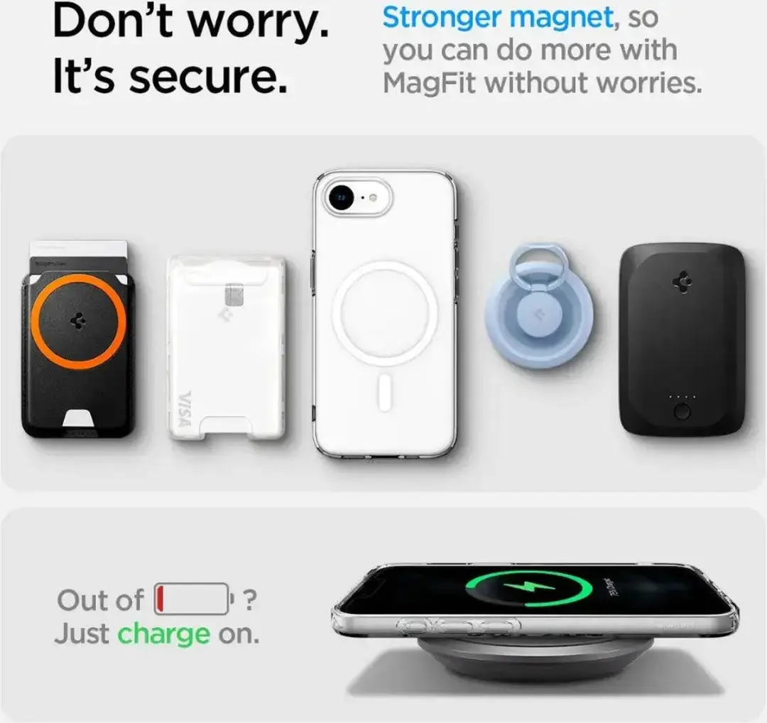 Spigen Crystal Flex MagFit Hoesje iPhone 16/17 - Transparant Wit