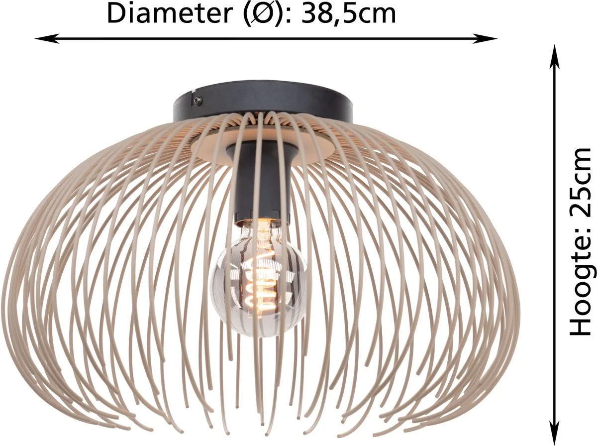 Eglo Venezuela-A Plafondlamp E27 - Ø38,5cm - Zandkleur