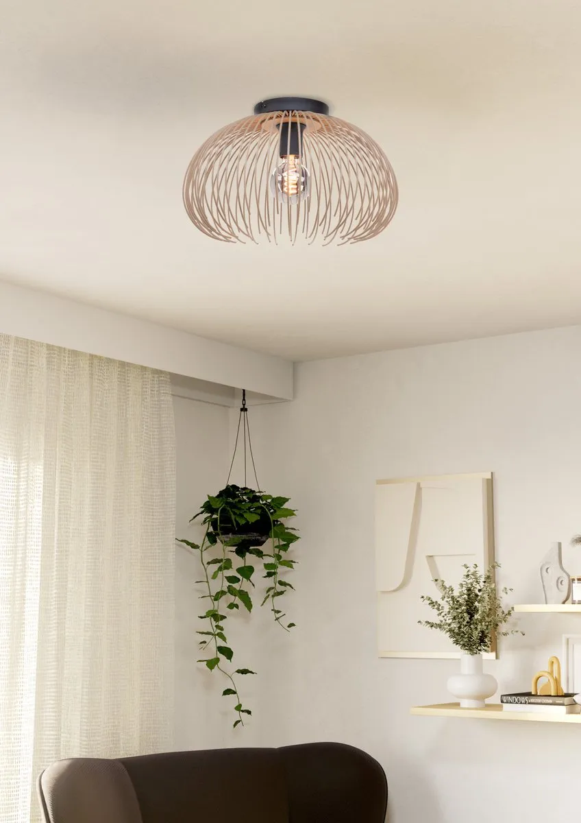 Eglo Venezuela-A Plafondlamp E27 - Ø38,5cm - Zandkleur