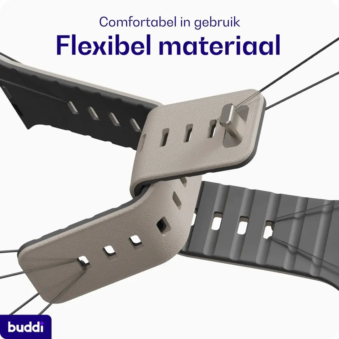 Buddi Luno Magnetisch Apple Watch Bandje - 49mm Grijs
