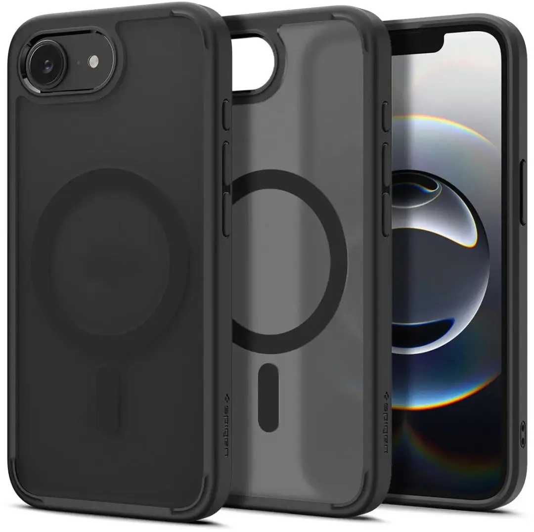 Spigen Crystal Hybrid MagFit iPhone 16e Hoesje - Frosted Zwart