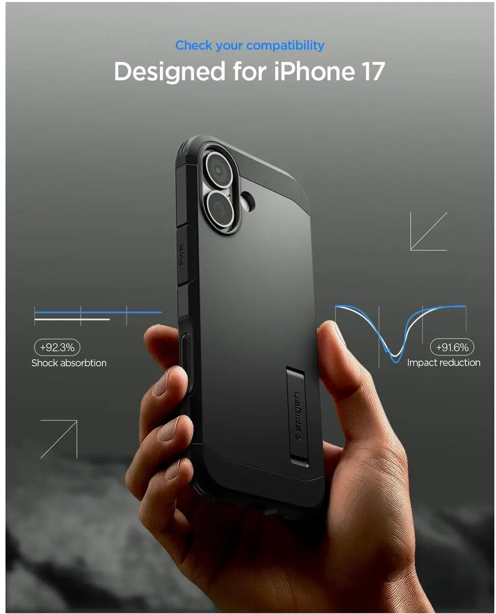 Spigen Tough Armor T MagFit ACS09984 Hoesje - iPhone 17 - Zwart