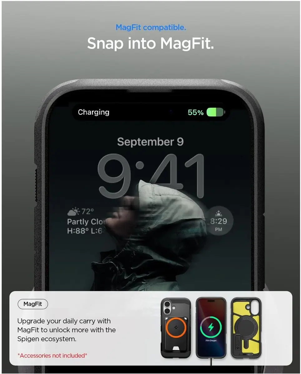 Spigen Tough Armor T MagFit ACS09984 Hoesje - iPhone 17 - Zwart