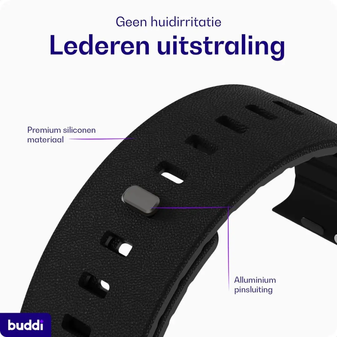 Buddi Luno Magnetisch Apple Watch Bandje 49/46/45/44mm - Zwart