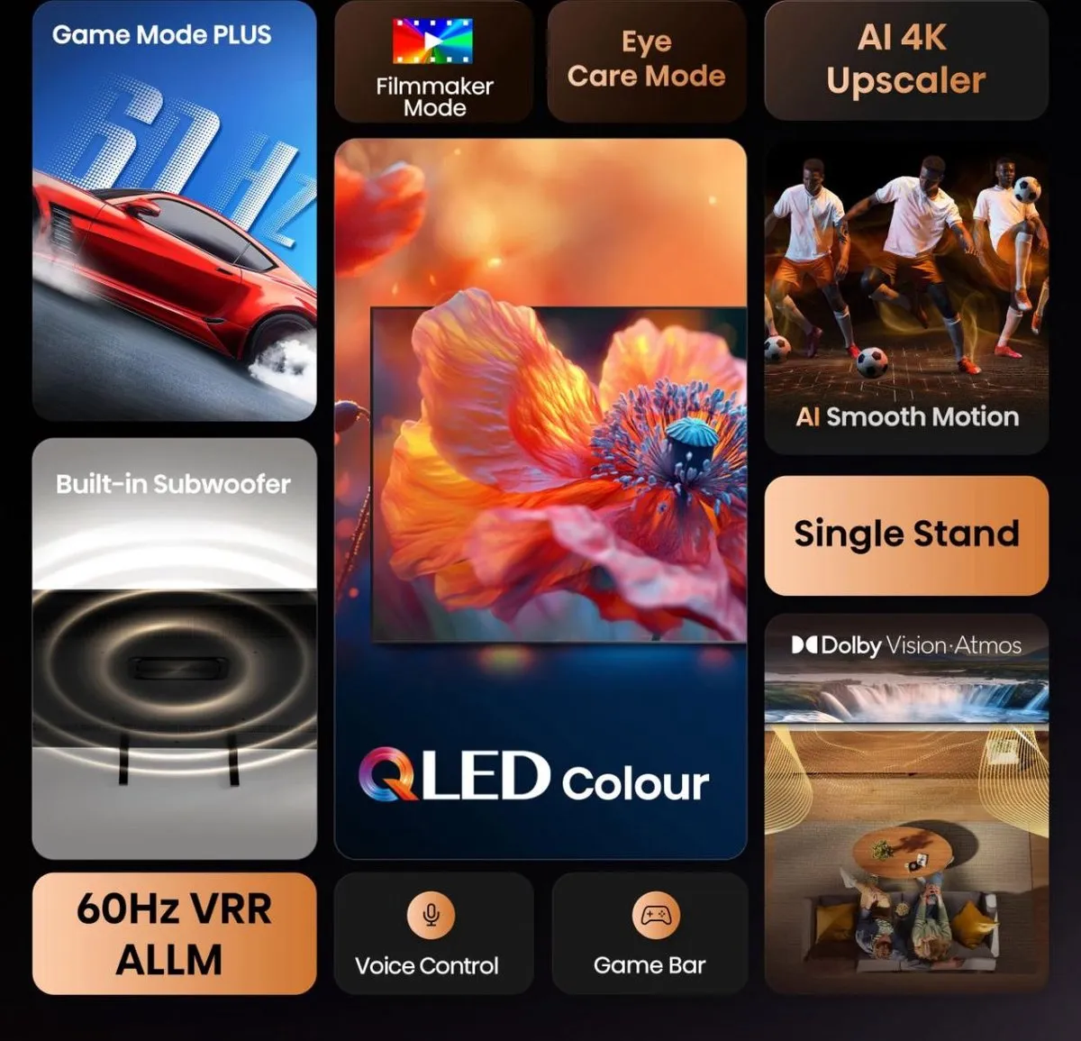 Hisense A7Q 65A79Q 4K Smart TV - 165cm Zwart - afbeelding 6 van 6