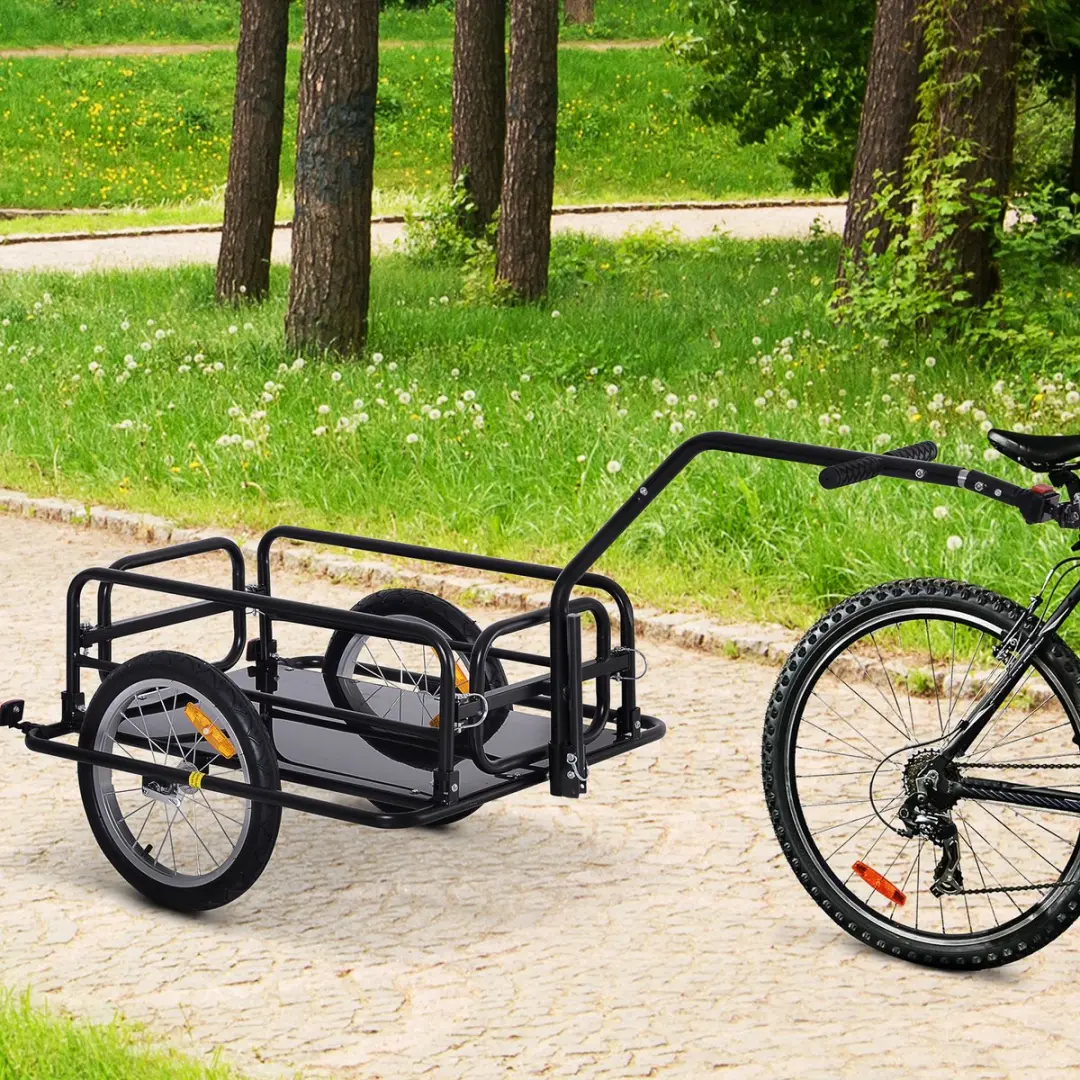 Homcom Opvouwbare Fietskar - Zwart - afbeelding 6 van 6