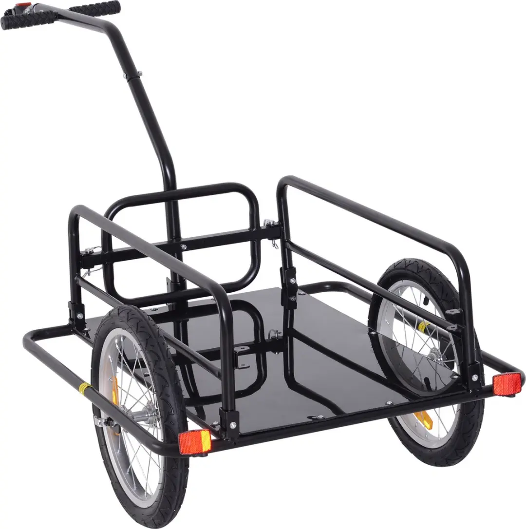 Homcom Opvouwbare Fietskar - Zwart - afbeelding 2 van 6