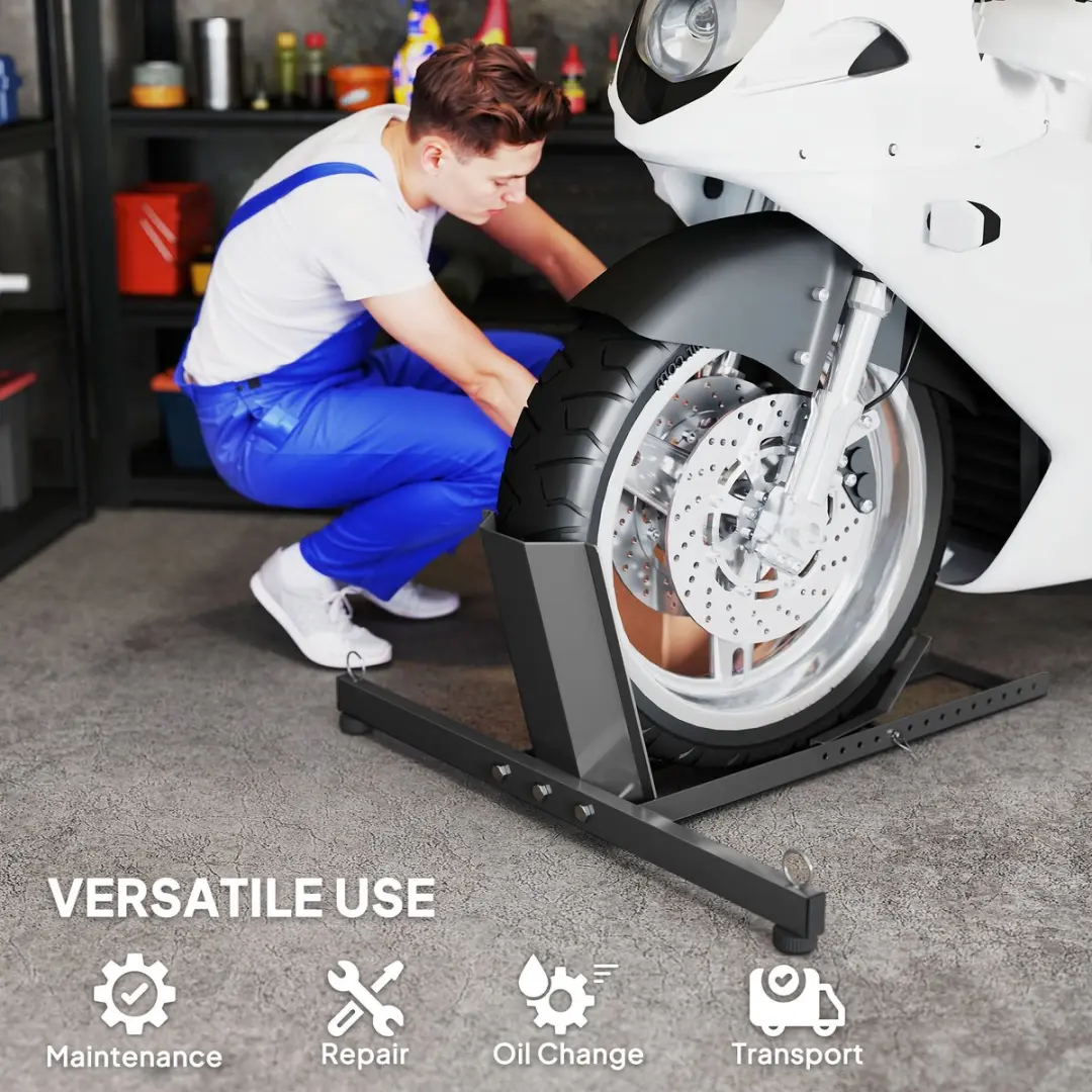 Homcom Motorwielblok 93x90x40cm - Staal - Zwart