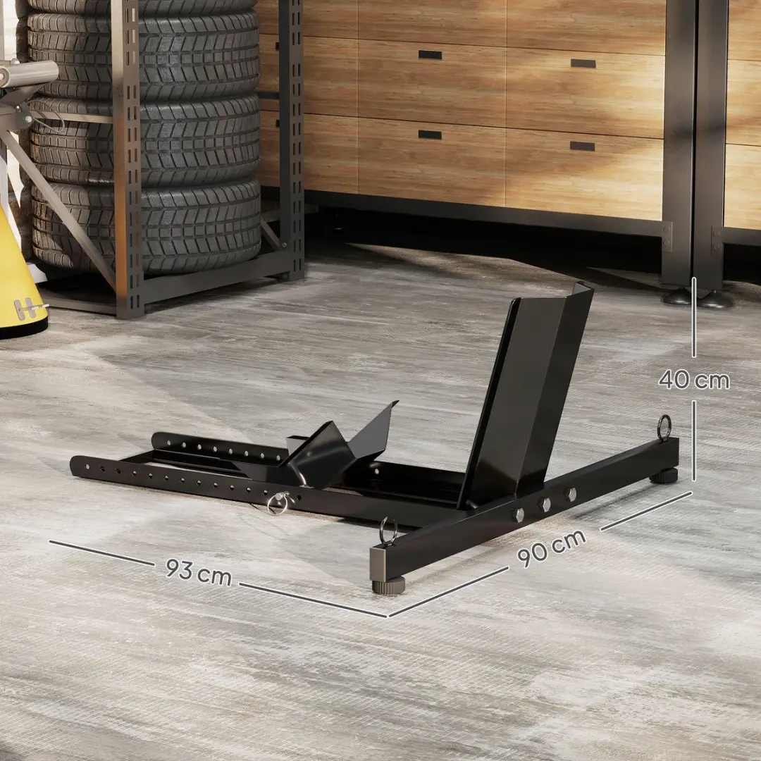 Homcom Motorwielblok 93x90x40cm - Staal - Zwart