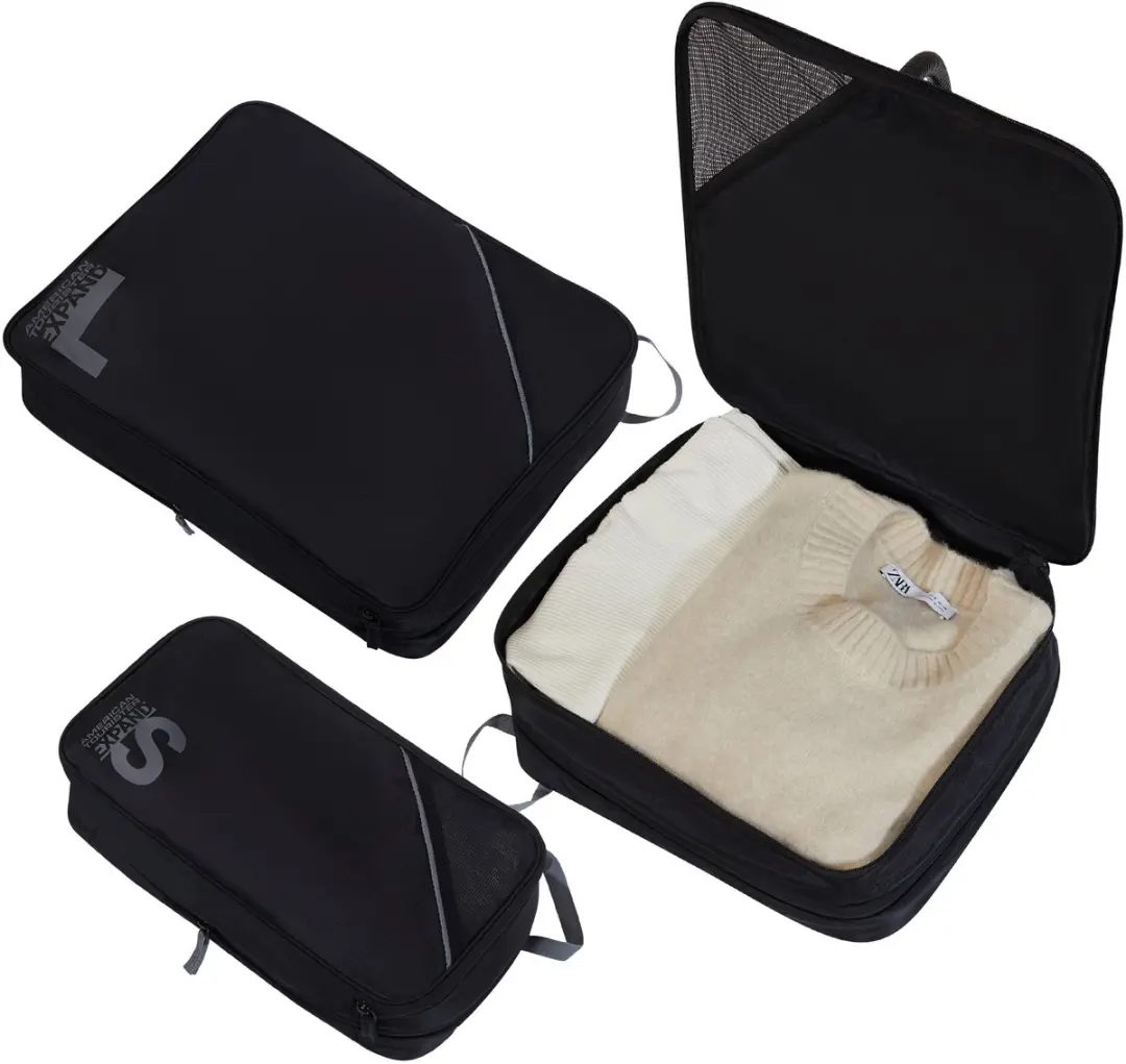 American Tourister Packing Cube Set S/M/L - 3 Stuks - Zwart/Grijs