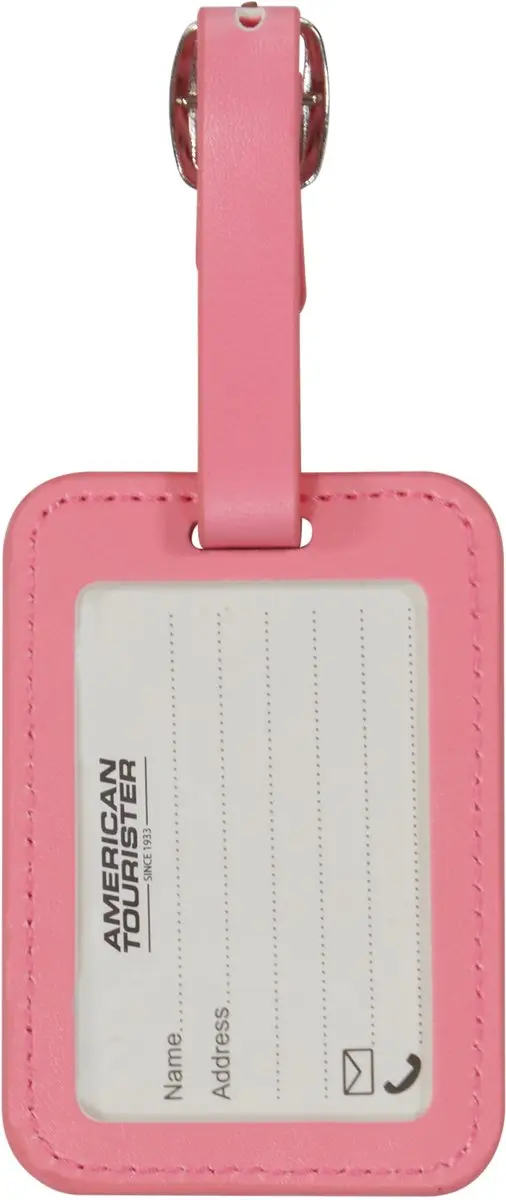 American Tourister Bagage Labels Pink Glitch - 2 Stuks