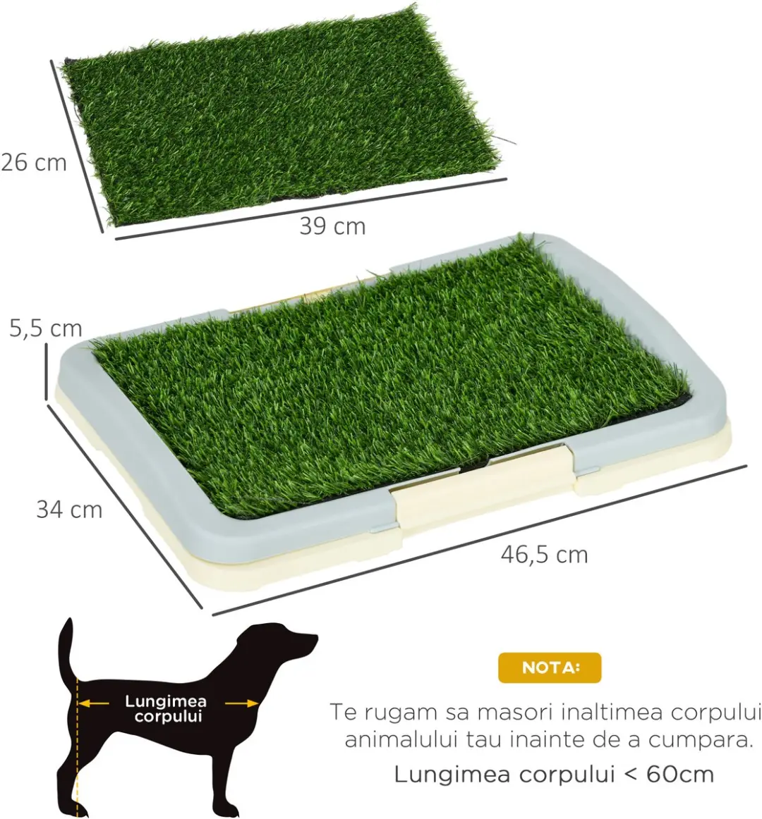 Pawhut Hondentoilet Kunststof 46,5x34x5,5cm - Groen