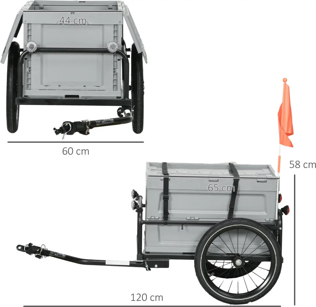 Homcom Fietskar - 120x60x58cm - Zwart