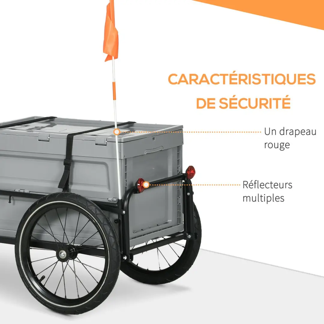 Homcom Fietskar - 120x60x58cm - Zwart