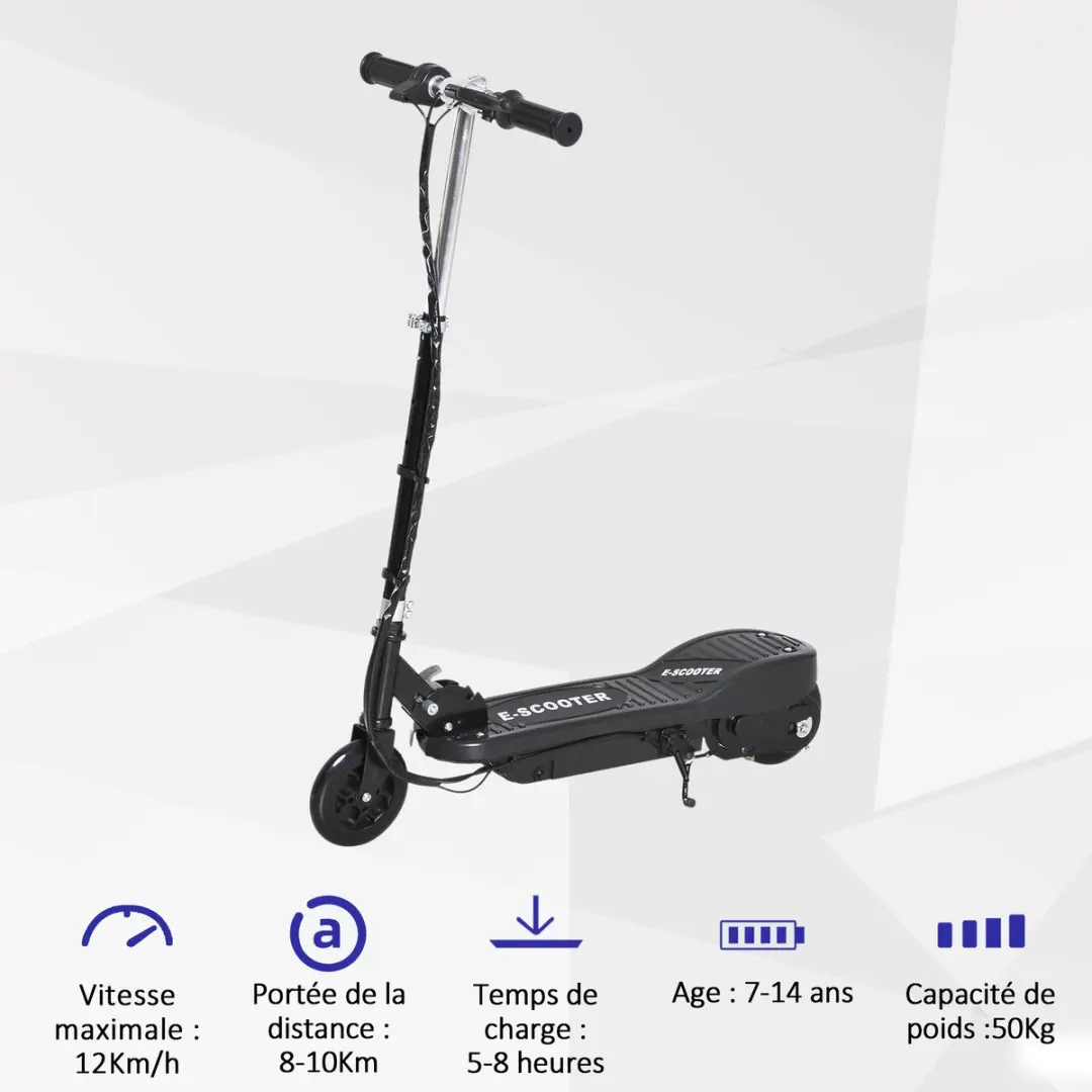 Homcom Kids E-Scooter - 120W - Zwart