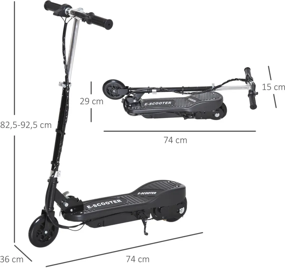 Homcom Kids E-Scooter - 120W - Zwart