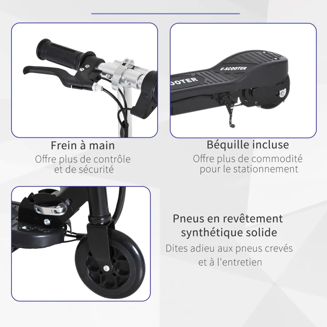 Homcom Kids E-Scooter - 120W - Zwart