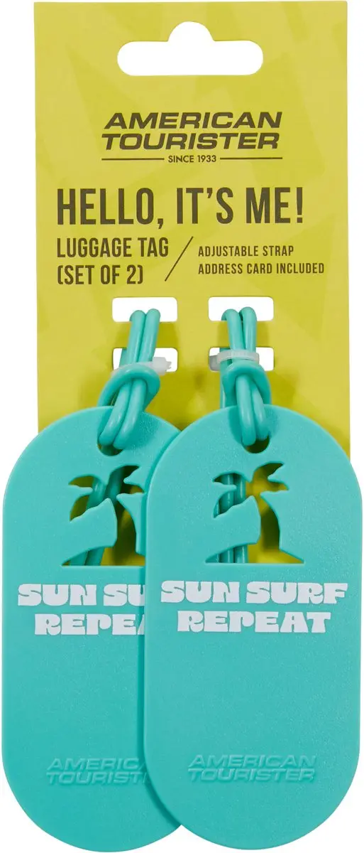 American Tourister Bagage Label Sun Surf Repeat - 2 Stuks - Turquoise