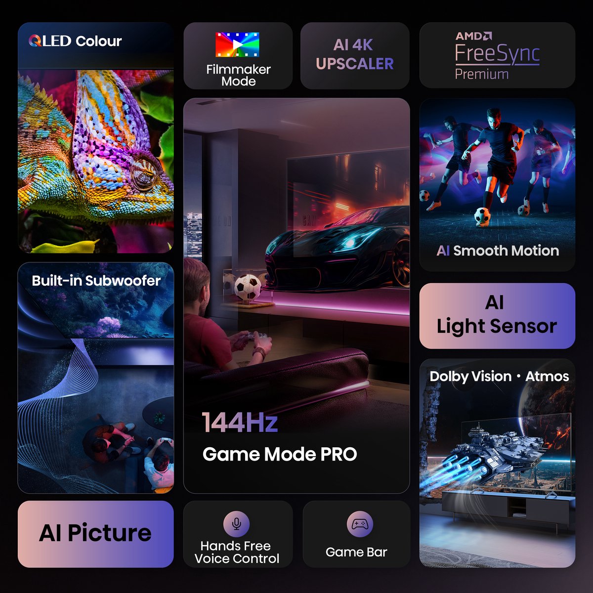 Hisense 75E7Q PRO - 75 inch - 4K QLED - 144hz - 2025