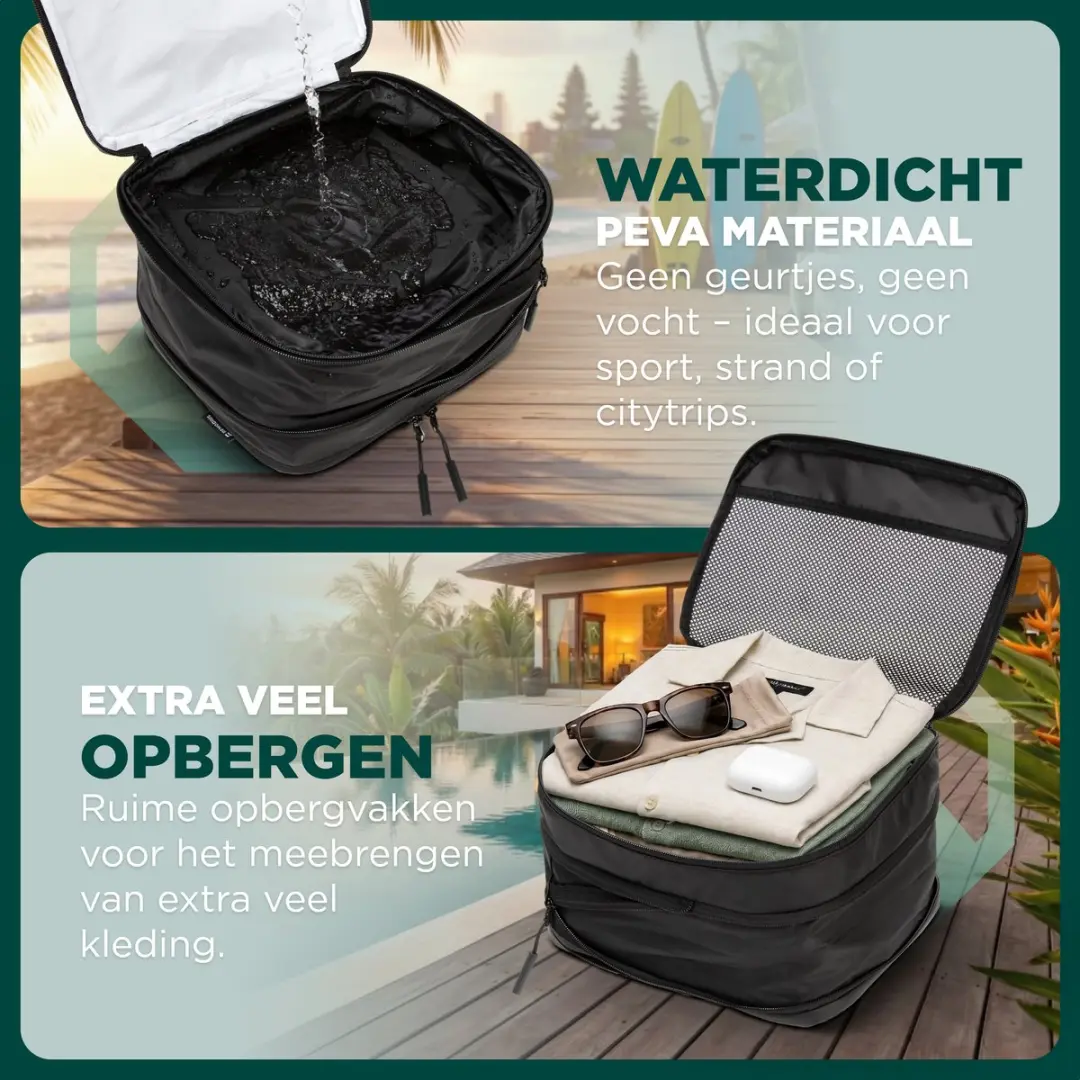 Remodius Compression Packing Cubes 8-delig - Gerecycled - Zwart - afbeelding 6 van 6