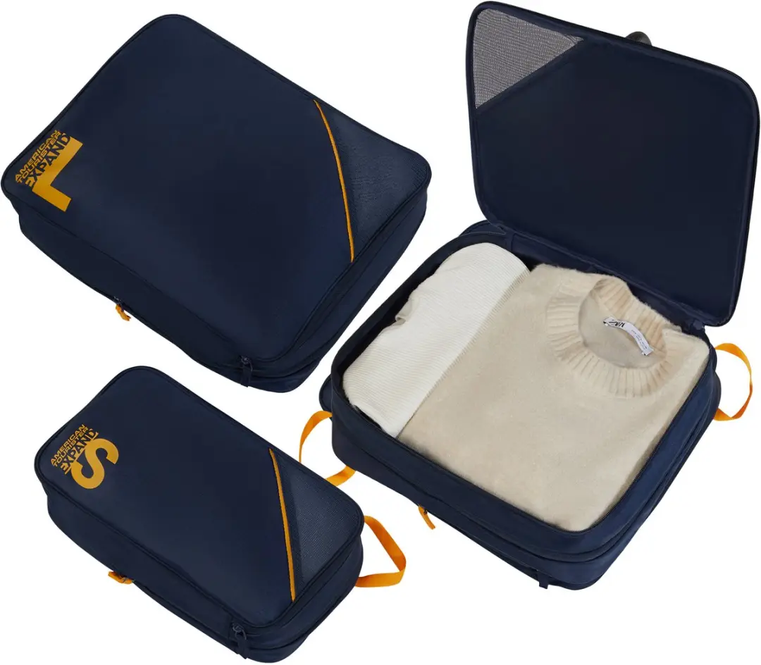 American Tourister Packing Cube Set S/M/L - Navy Orange