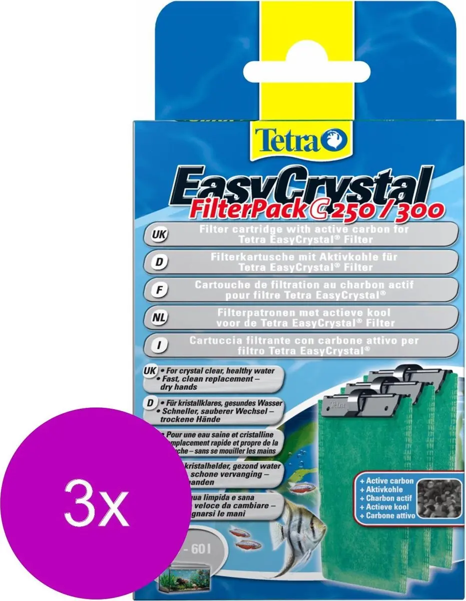 Tetra Tec EasyCrystal Filterpack - 3x250/300l Actievekool