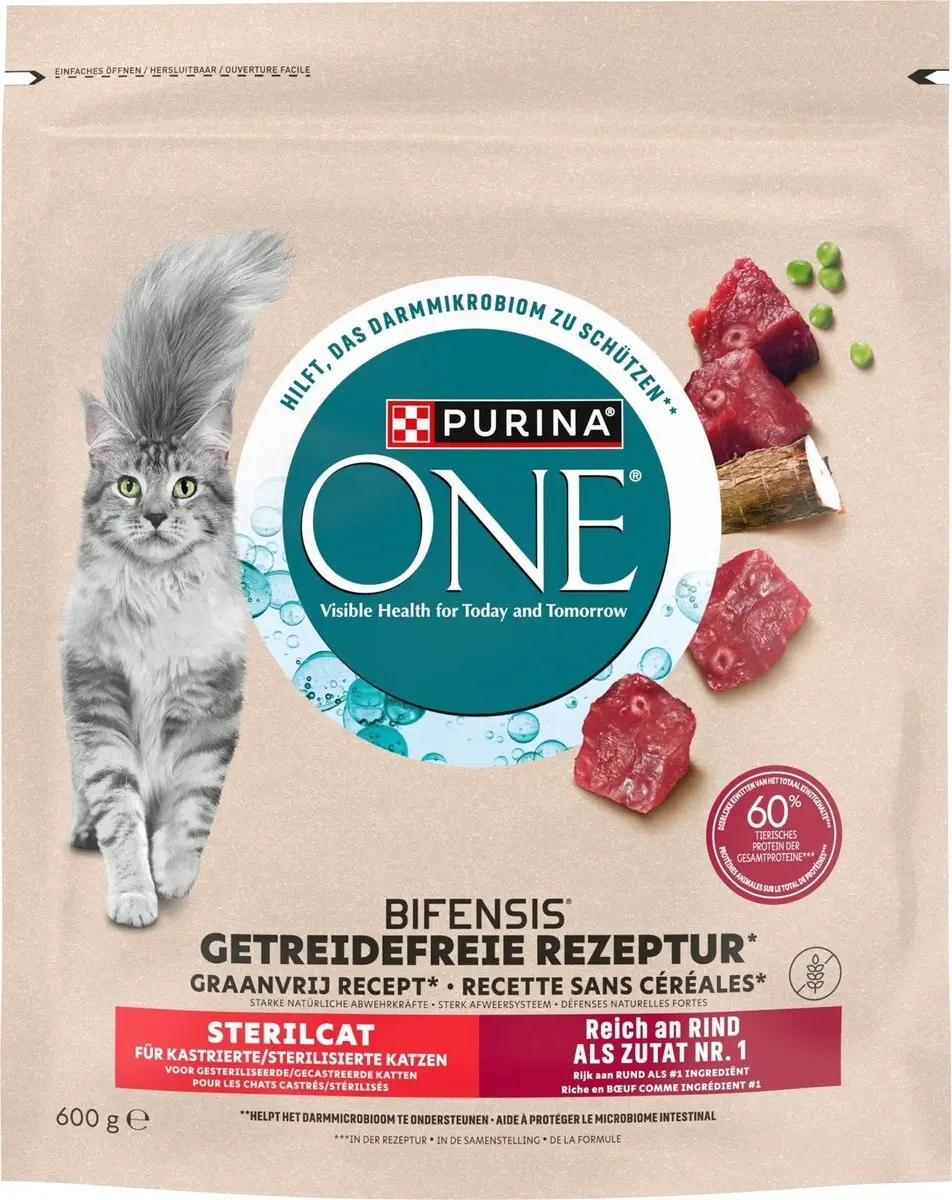 Purina ONE Sterilcat Rundvlees Droogvoer 600g