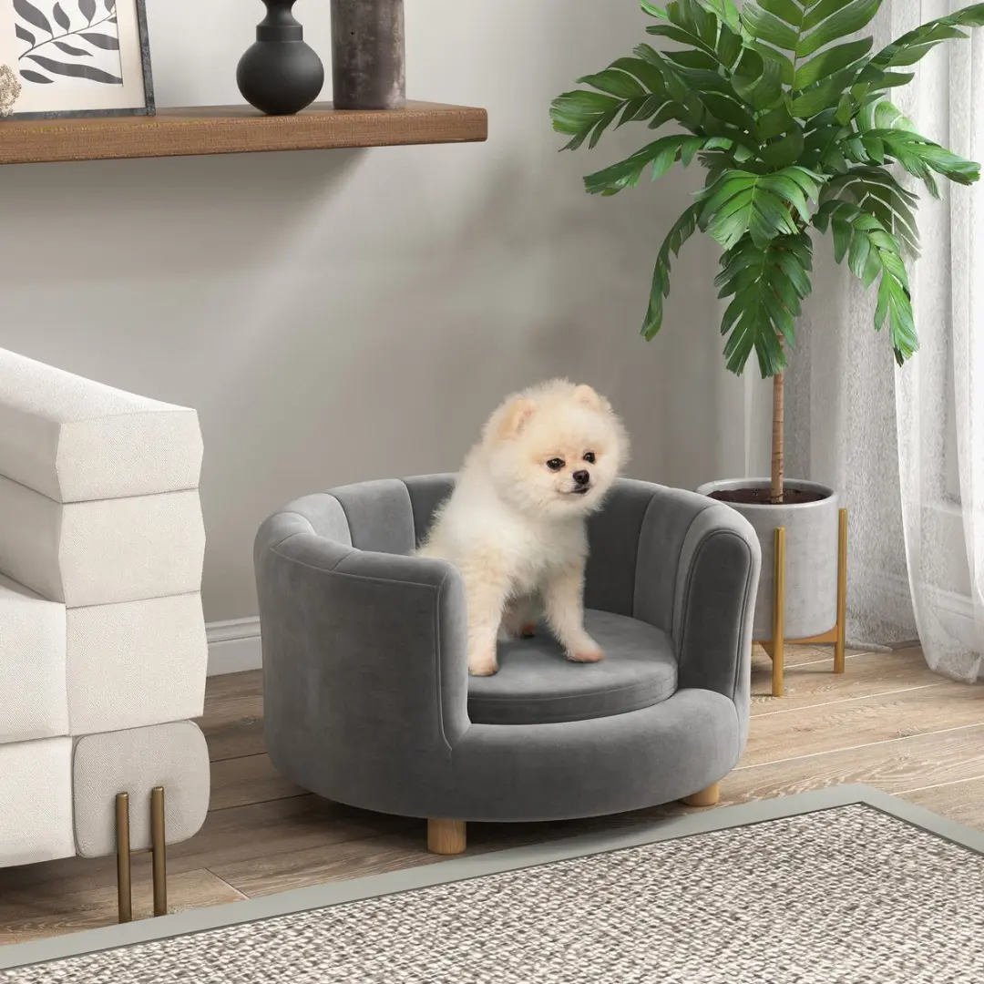 Pawhut Hundesofa 65cm - Wasbaar - Grau