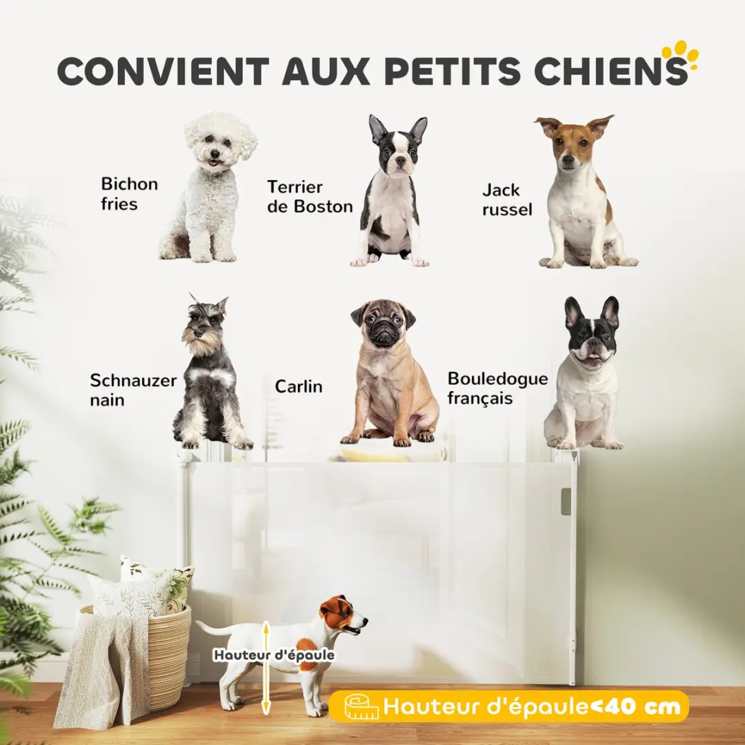 Pawhut Hondenhek 149x10x87.5cm Plastic - Wit